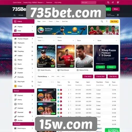 Interface do usuário na plataforma 735bet